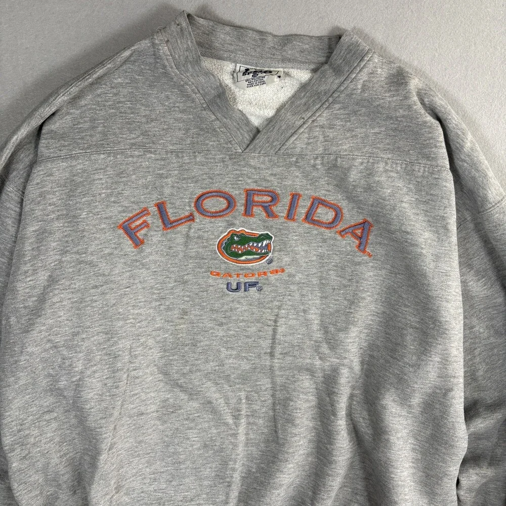 Vintage Lee Sport Florida Gators Sweatshirt Mens XXL Gray V-Neck Y2K NCAA